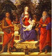 Sandro Botticelli Virgin and Child Enthroned between Saint John the Baptist and Saint John the Evangelist Sweden oil painting artist